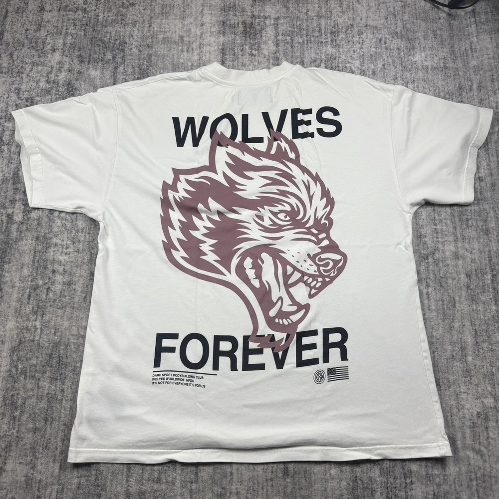 Darc Sport Heavem Has To Wait Size XL 410/1000 Wolves Forever T-Shirt White